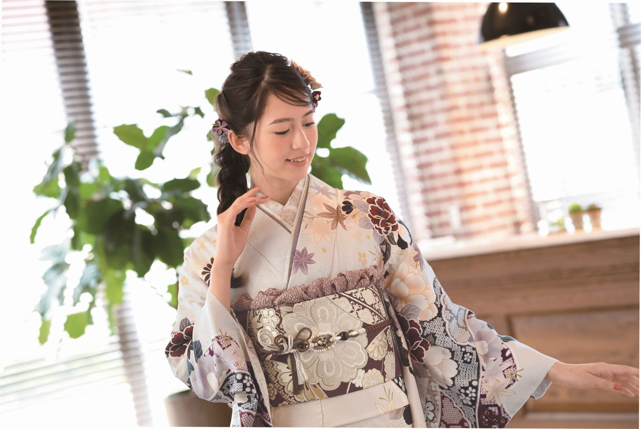 大阪　茨木　京都　宇治　花十色　振袖　ピンク　前撮り　成人式