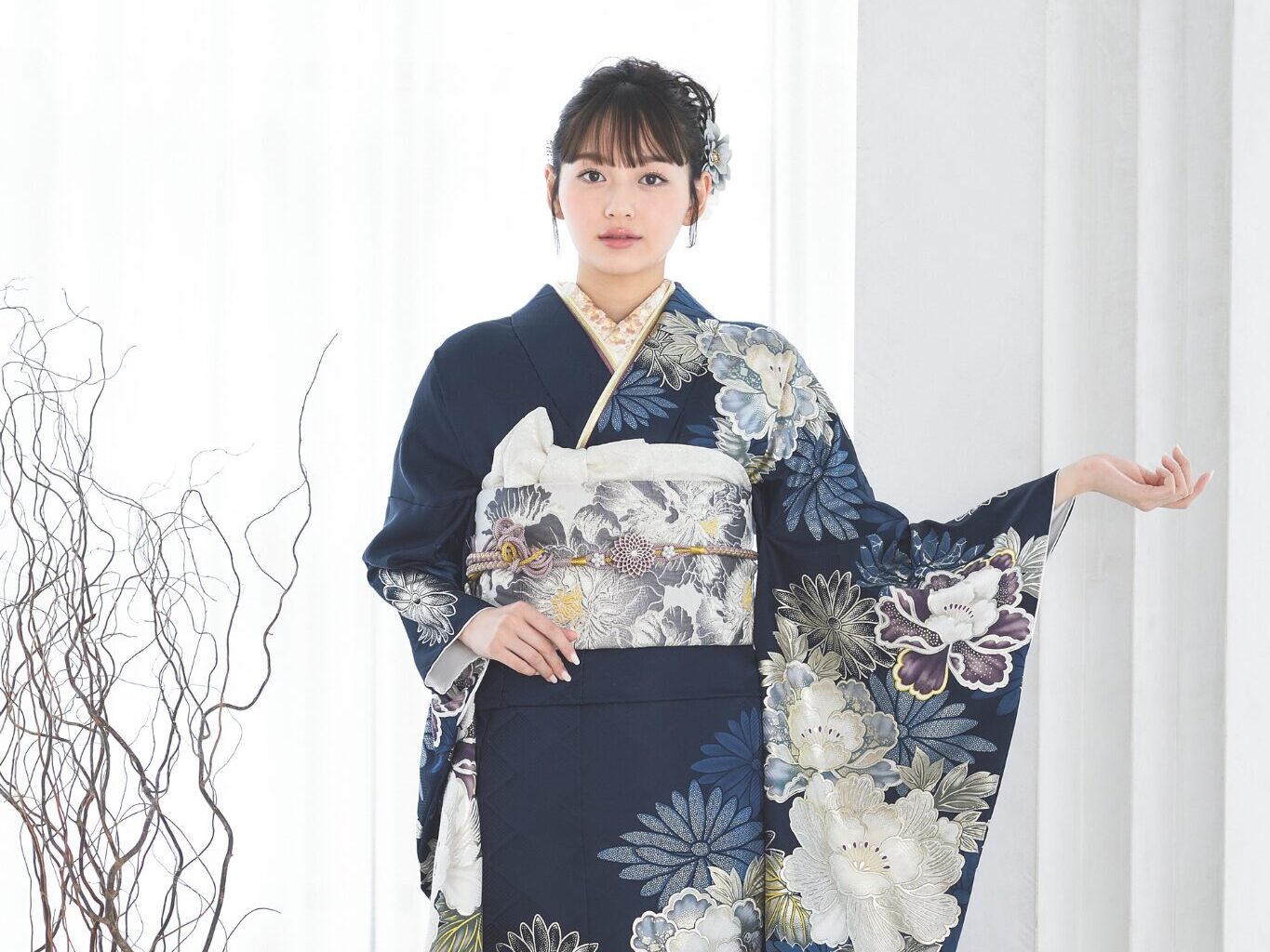 京都　宇治　大阪　茨木　成人式　振袖　青　振袖